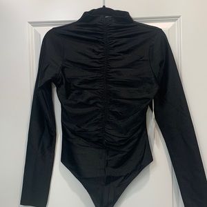 Good American Black Long-sleeve Bodysuit